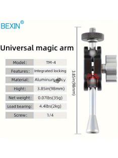   Varázskar Készlet Szuper Szorítóval és 1/4 Dupla Fejű Forgó Tartóval DSLR Kamerákhoz