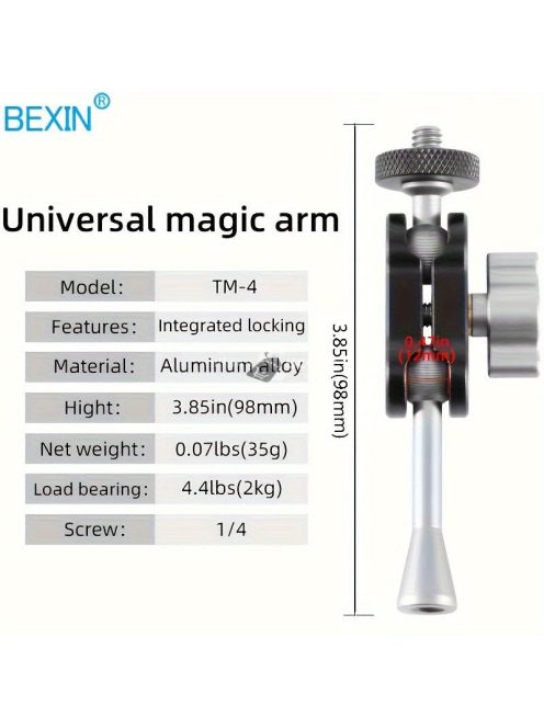 Varázskar Készlet Szuper Szorítóval és 1/4 Dupla Fejű Forgó Tartóval DSLR Kamerákhoz