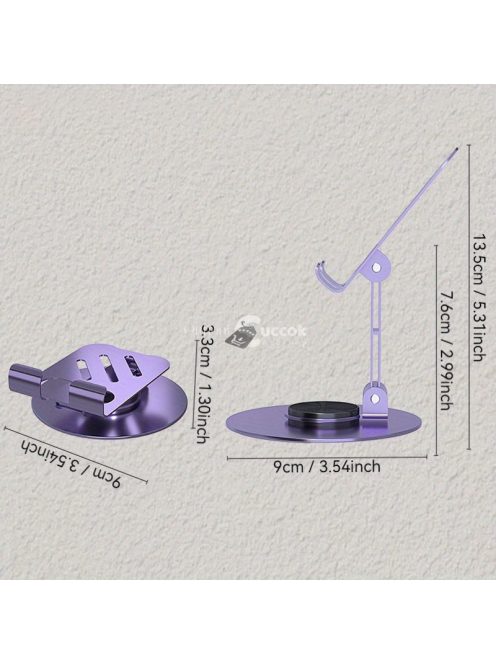 Alumíniumötvözet 360 fokban forgatható telefon- és táblagép-tartó