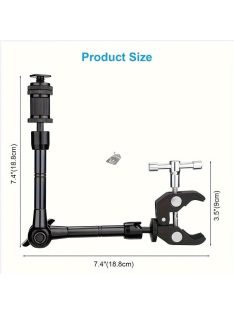   Alumíniumötvözetből készült, 11 hüvelykes Magic Arm nagy szorítóval