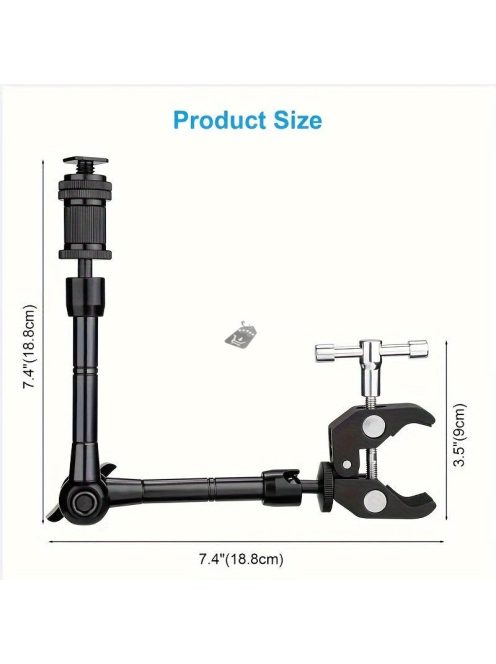 Alumíniumötvözetből készült, 11 hüvelykes Magic Arm nagy szorítóval