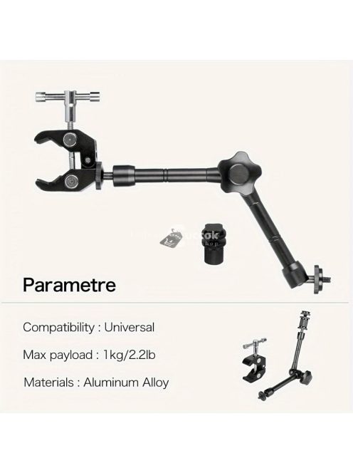 Sokoldalú 27.94cm alumíniumötvözet tartó szuperbilincssel