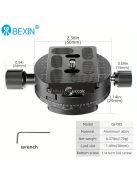 360 ° -os panorámás forgó gyorskioldó lemez bilincs állványfej