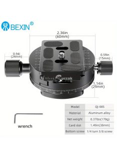   360 ° -os panorámás forgó gyorskioldó lemez bilincs állványfej