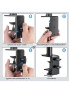 Alumíniumötvözet asztali rögzítő állvány, állítható boom kar golyós fejjel