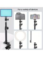 Alumíniumötvözet asztali rögzítő állvány, állítható boom kar golyós fejjel