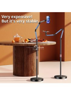   Alumíniumötvözetből készült állítható állvány, többcélú, 360 fokos forgatható élő közvetítési tartó,