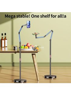   Alumíniumötvözetből készült állítható állvány, többcélú, 360 fokos forgatható élő közvetítési tartó,