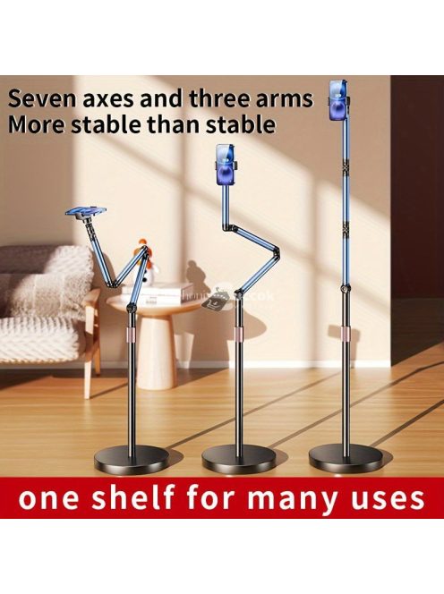 Alumíniumötvözetből készült állítható állvány, többcélú, 360 fokos forgatható élő közvetítési tartó,