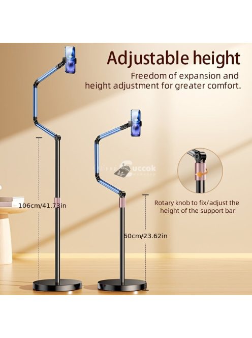 Alumíniumötvözetből készült állítható állvány, többcélú, 360 fokos forgatható élő közvetítési tartó,