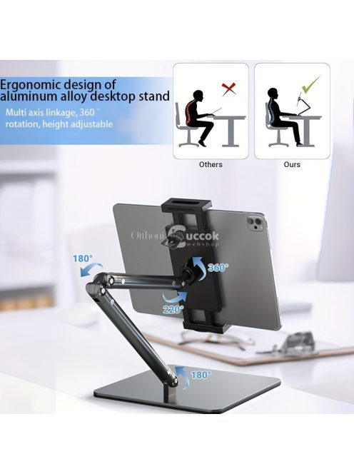 Állítható alumínium ötvözet telefon és tablet állvány