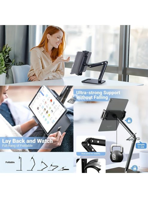 Állítható alumínium ötvözet telefon és tablet állvány