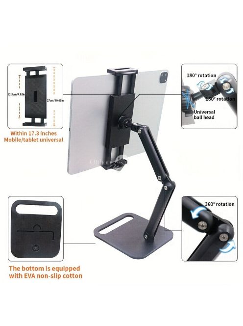 Állítható alumínium ötvözet telefon és tablet állvány