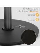 Alumíniumötvözetből készült, 360 fokban forgatható, állítható teleszkópos karral ellátott, vízálló, csúszásmentes talppal rendelkező telefonállvány