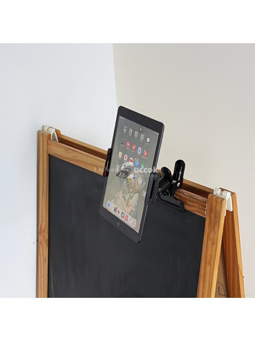 Állítható 360°-ban forgatható univerzális fém telefon/tablet tartó csipesz