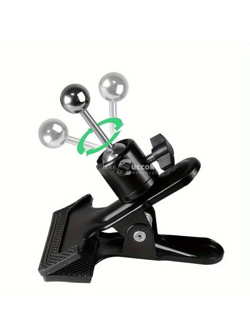 Állítható 360°-ban forgatható univerzális fém telefon/tablet tartó csipesz