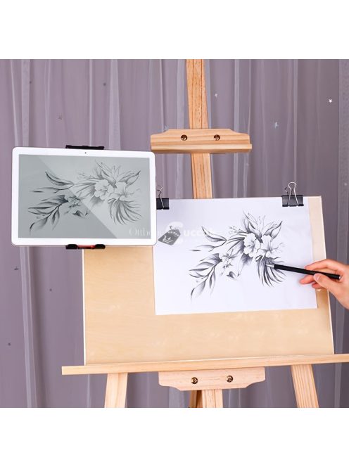 Állítható 360°-ban forgatható univerzális fém telefon/tablet tartó csipesz