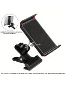 Állítható 360°-ban forgatható univerzális fém telefon/tablet tartó csipesz