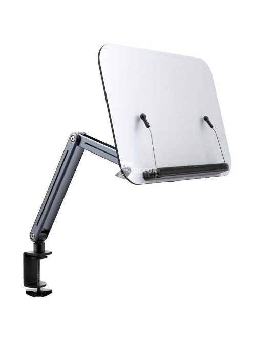 Számítógép karfára szerelhető, magasságállítható és forgatható asztali állvány