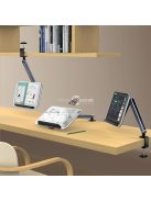 Számítógép karfára szerelhető, magasságállítható és forgatható asztali állvány