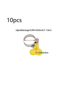 10db Állítható Sárga Műanyag Fogantyús Tömlőbilincs