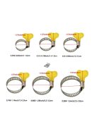 10db Állítható Sárga Műanyag Fogantyús Tömlőbilincs