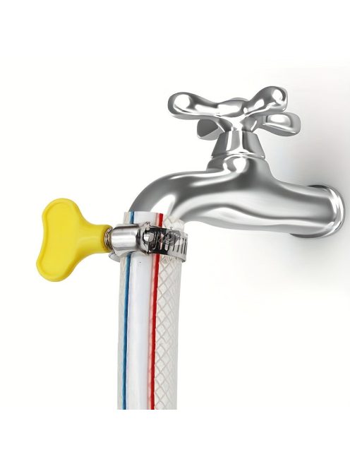 10db Állítható Sárga Műanyag Fogantyús Tömlőbilincs