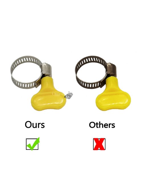 10db Állítható Sárga Műanyag Fogantyús Tömlőbilincs