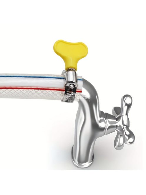 10db Állítható Sárga Műanyag Fogantyús Tömlőbilincs