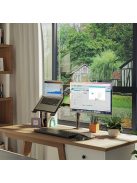 Ergonomikus, állítható laptopállvány, szénacél karral