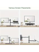 Ergonomikus, állítható laptopállvány, szénacél karral