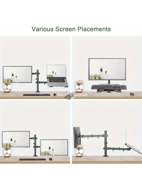 Ergonomikus, állítható laptopállvány, szénacél karral
