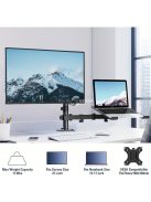 Ergonomikus, állítható laptopállvány, szénacél karral