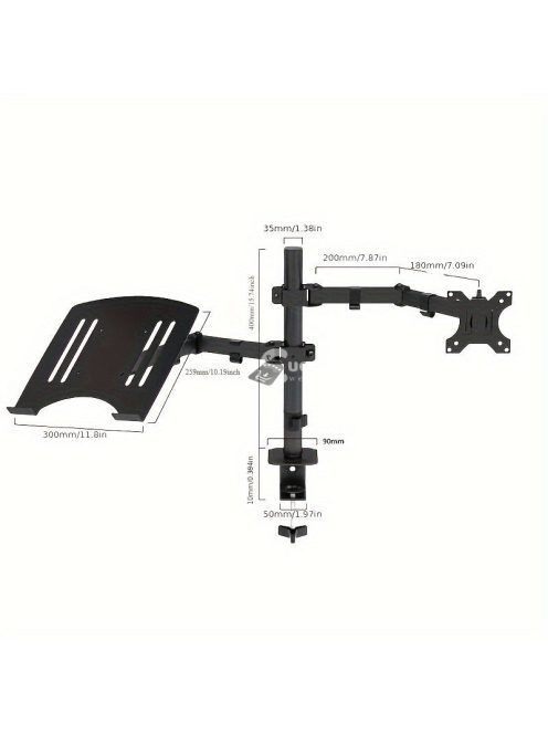 Ergonomikus, állítható laptopállvány, szénacél karral