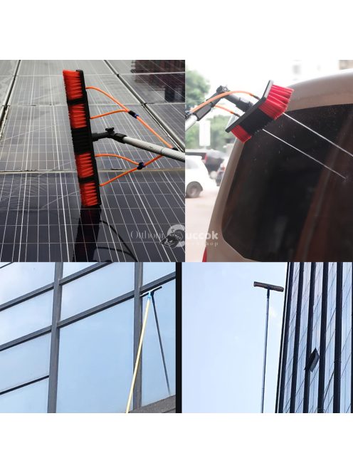 Napelemes paneltisztító kefe készlet vízáramlással