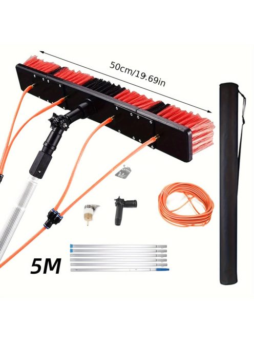 Napelemes paneltisztító kefe készlet vízáramlással