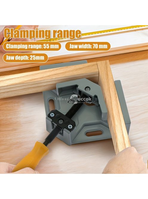 Tartós alumíniumötvözetből készült 90°-os szögben állítható szorító