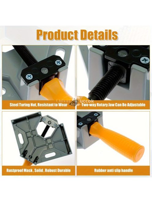 Tartós alumíniumötvözetből készült 90°-os szögben állítható szorító