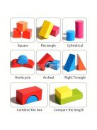 82 db-os színes fa építőkocka