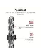 9 darabos precíziós faipar fúrószár készlet állítható mélységállítóval