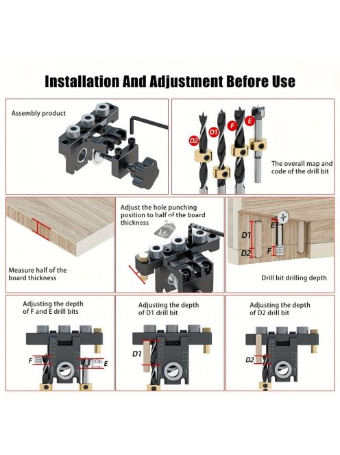 1db precíziós famegmunkáló lyukfúró készlet