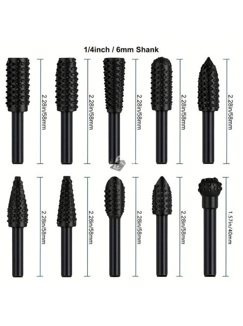 10db fafaragó, reszelő fúrószár