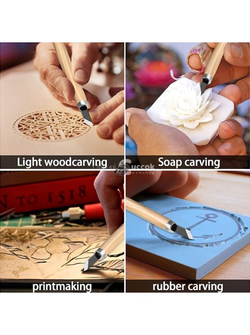 12 db-os professzionális fafaragó véső kéziszerszám készlet