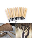 12 db-os professzionális fafaragó véső kéziszerszám készlet