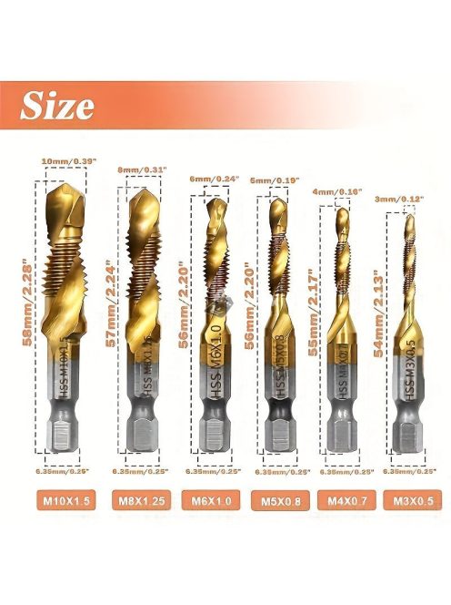 6 darabos titán fúrószár készlet