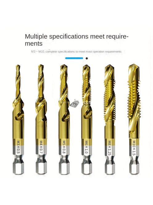 Hatlapfejű kombinált fúró és menetfúró készlet