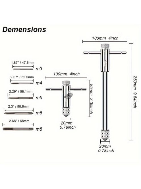 Menetfúró Kulcs, Állítható Racsnis Fogantyúval