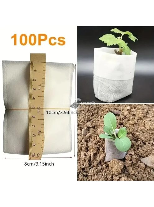 100 db 8x10 cm-es biológiailag lebomló magnevelő tasak