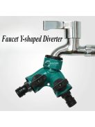 2-utas kerti tömlő elosztó – öntözéshez, virágültetéshez, vízmegállító csappal