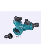 2-utas kerti tömlő elosztó – öntözéshez, virágültetéshez, vízmegállító csappal